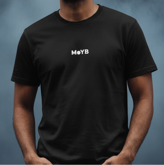 MoYB Men's Everyday Tee Black — Torso Lifestyle Shot