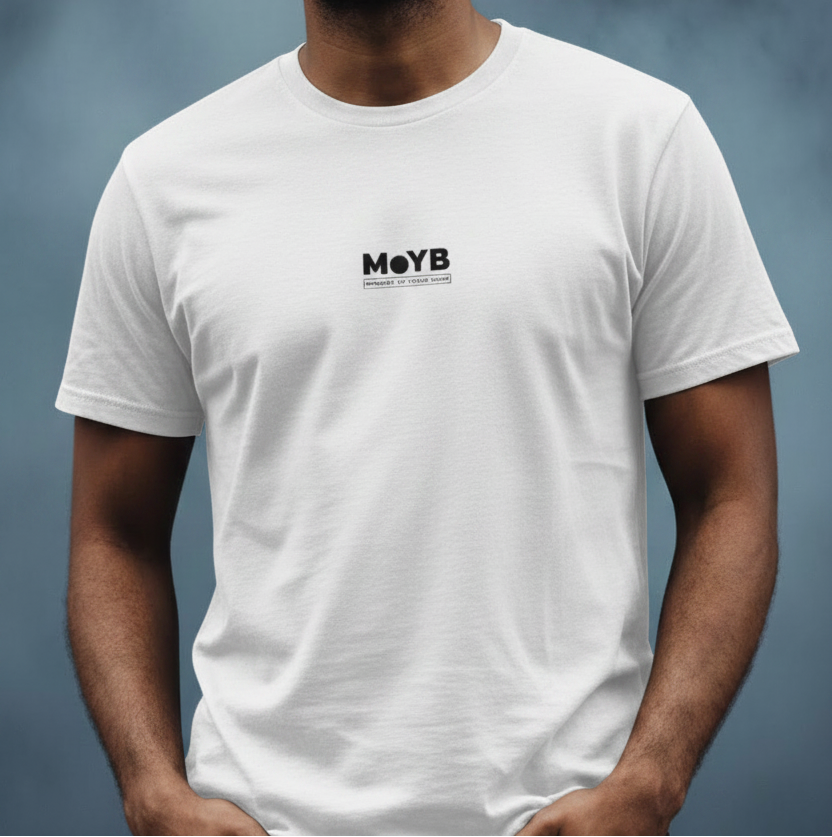 MoYB Men's Everyday Tee White — Matched Pose